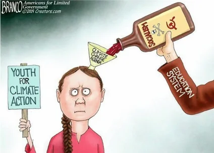 Political cartoon analysed as an example of propaganda framing
